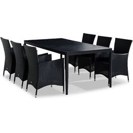 Ruokailuryhmä Alex 6 Thor nojatuolia musta