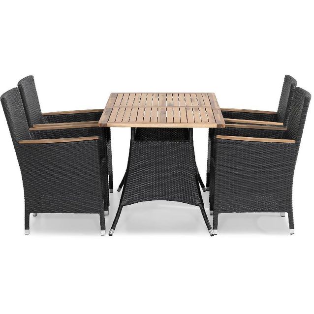 Ruokailuryhmä Thor 4 Thor Lyx nojatuolia musta