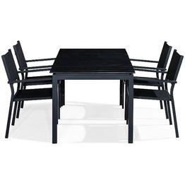 Ruokailuryhmä Tunis 4 tuolia musta