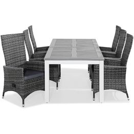 Ruokailuryhmä Monaco 6 Jenny tuolia + harmaat pehmusteet harmaa