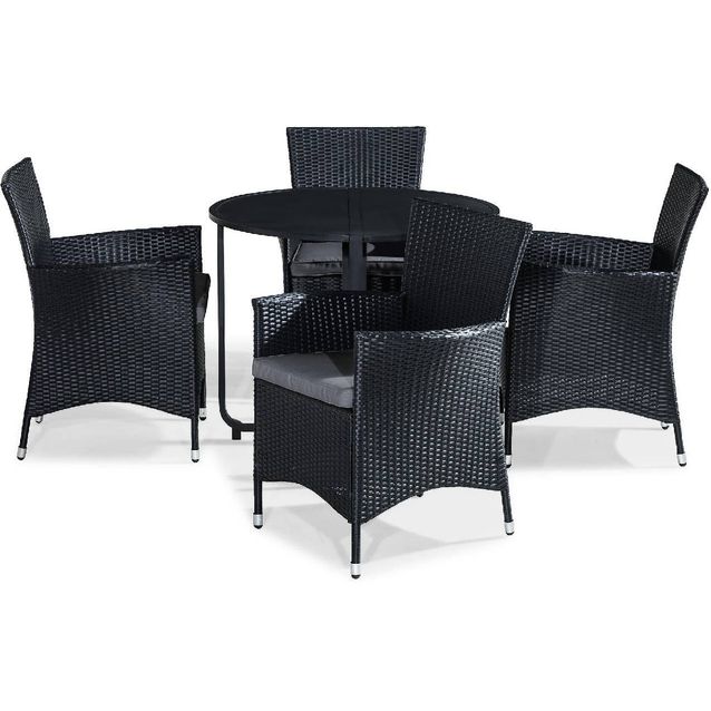 Parvekeryhmä Flippy 4 Thor nojatuolia + harmaat pehmusteet musta