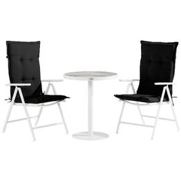 Parvekeryhmä Tunis pyöreä 2 Maggie tuolia + mustat pehmusteet harmaa