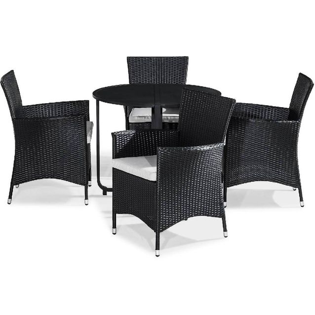 Parvekeryhmä Flippy 4 Thor nojatuolia + valkoiset pehmusteet musta