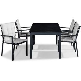 Ruokailuryhmä Tunis 4 Tunis tuolia + pehmusteet musta