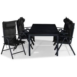 Ruokailuryhmä Tunis 6 Maggie tuolia + mustat pehmusteet tyynyllä musta