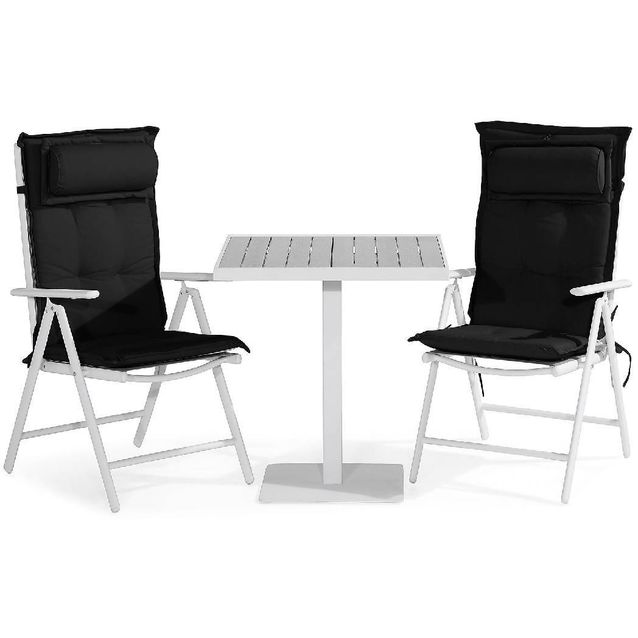 Parvekeryhmä Tunis 2 Maggie tuolia + mustat pehmusteet tyynyllä musta