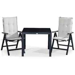 Ruokailuryhmä Tunis 2 Monaco tuolia + pehmusteet musta