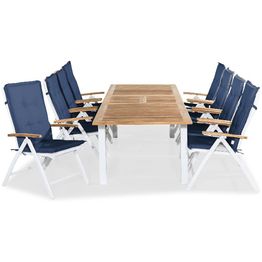 Ruokailuryhmä Las Vegas 8 Las Vegas Lyx tuolia + pehmusteet beige