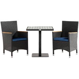 Parvekeryhmä Bahamas 2 Thor Lyx nojatuolia + siniset pehmusteet musta