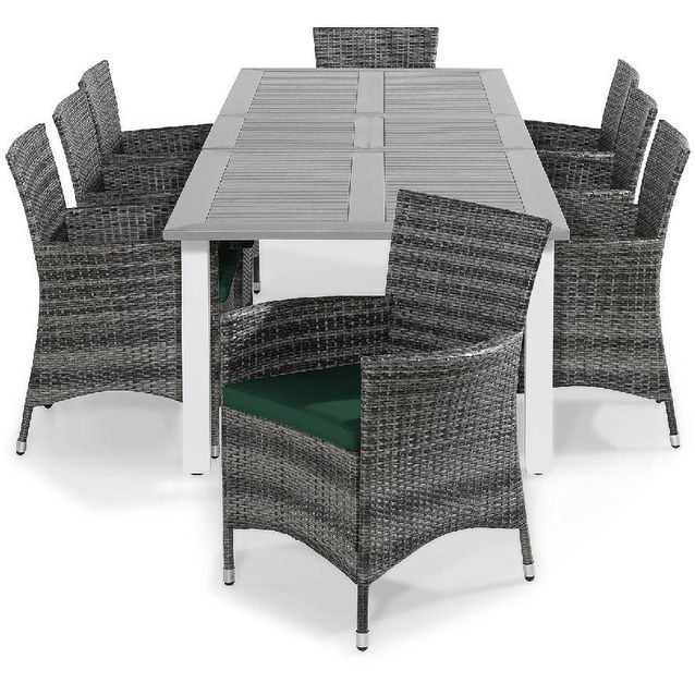 Ruokailuryhmä Monaco jatkettava 8 Thor nojatuolia harmaa