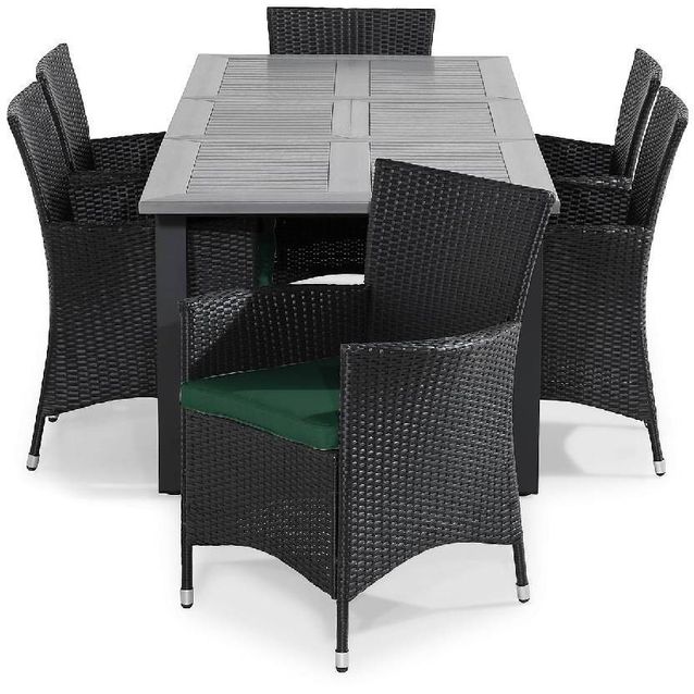 Ruokailuryhmä Monaco jatkettava 6 Thor tuolia + pehmusteet musta