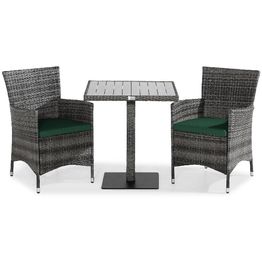 Parvekeryhmä Bahamas 2 Thor nojatuolia + vihreät pehmusteet harmaa