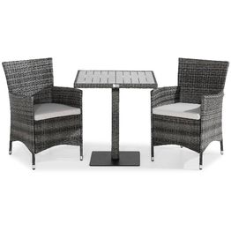 Parvekeryhmä Bahamas 2 Thor nojatuolia + valkoiset pehmusteet harmaa