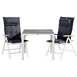 Ruokailuryhmä Tunis 2 Monaco säätötuolia + harmaat pehmusteet harmaa