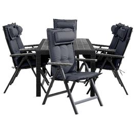 Ruokailuryhmä Melody 6 Monaco Light tuolia + harmaat pehmusteet harmaa