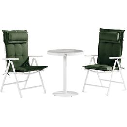 Parvekeryhmä Tunis 2 Maggie säätötuolia + vihreät pehmusteet harmaa