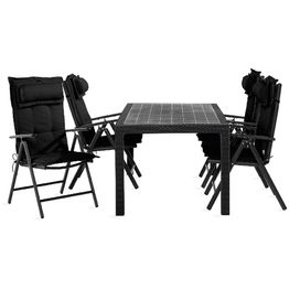 Ruokailuryhmä Melody 4 Maggie säätötuolia + pehmusteet musta