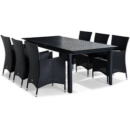 Ruokailuryhmä Tunis 6 Thor nojatuolia musta