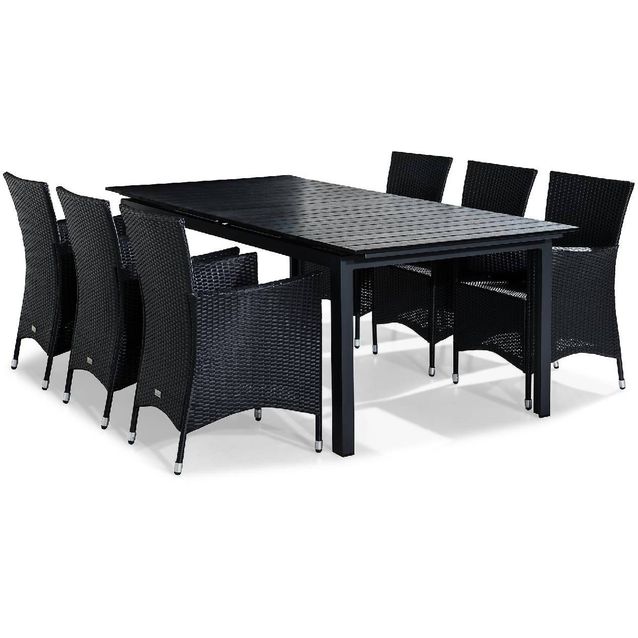 Ruokailuryhmä Tunis 6 Thor nojatuolia musta