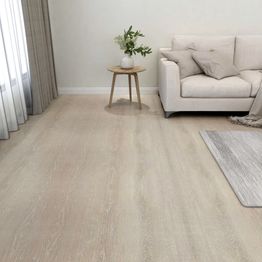 Itsekiinnittyvä lattialankku PVC 5,11 m² beige 55 kpl