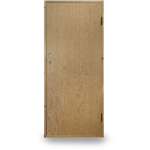 Kylmävaraston ovi Jabo Ljusdal 80x190cm oikea, käsittelemätön urajyrsitty vaneri