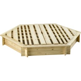 Hiekkalaatikko Jabo 6-kulmainen + kansi 150x150x21cm