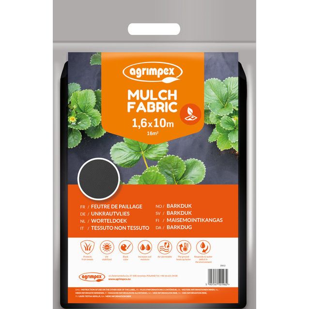 Kuorikangas Jabo Agrimpex 1.6x10m musta (50g/m²)