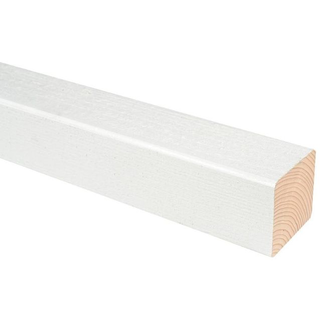 Mitallistettu rima JR-Wood, 48x48x5400mm, pintamaalattu, valkoinen