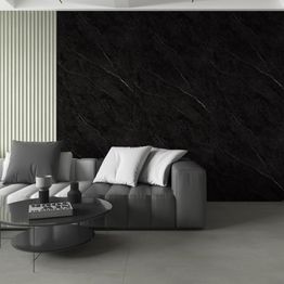 Sisustuslevy Järnvik Decoration SPC Obrion, 4x960x2800mm, musta marmorikuosi