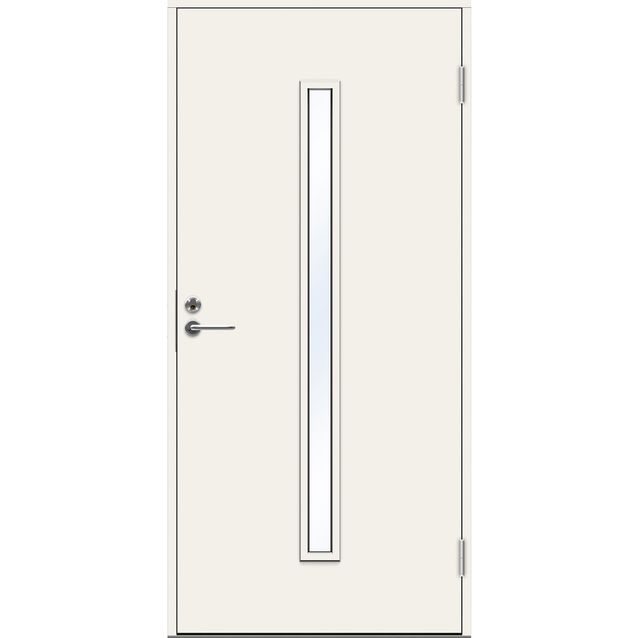 Ulko-ovi Swedoor Clever P-1700, maalattu valkoinen NCS S 0502-Y, valkoinen karmi 105mm