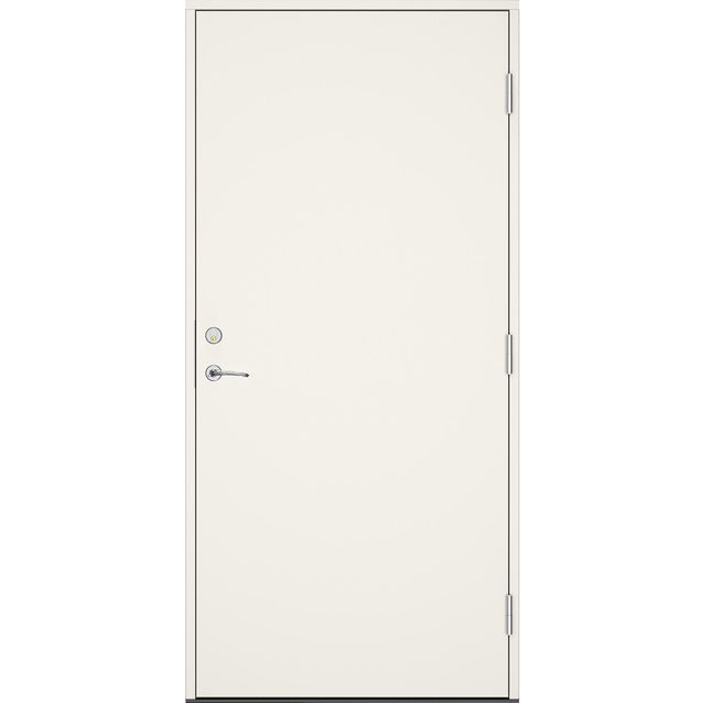Ulko-ovi Swedoor Clever+ Muddus, maalattu valkoinen NCS S 0502-Y, valkoinen karmi 105mm