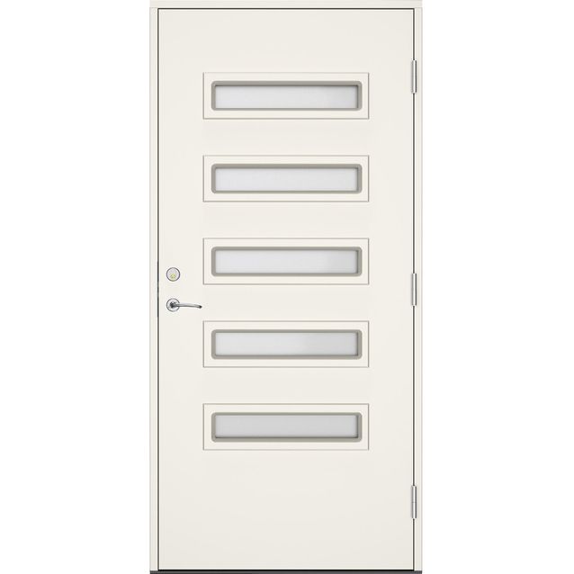 Ulko-ovi Swedoor Clever+ Hossa, maalattu valkoinen NCS S 0502-Y, valkoinen karmi 105mm