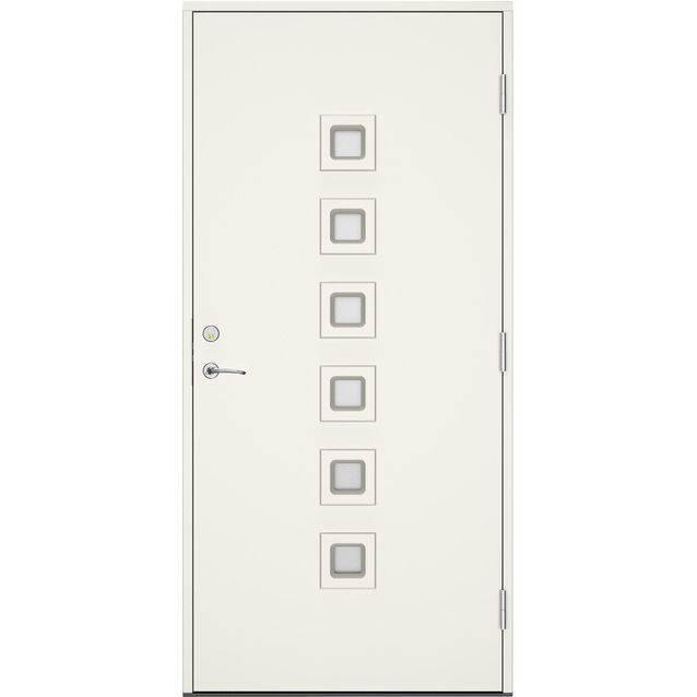 Ulko-ovi Swedoor Clever+ Kvill, maalattu valkoinen NCS S 0502-Y, valkoinen karmi 105mm