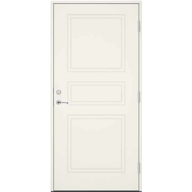 Ulko-ovi Swedoor Clever+ Tyresta, maalattu valkoinen NCS S 0502-Y, valkoinen karmi 105mm
