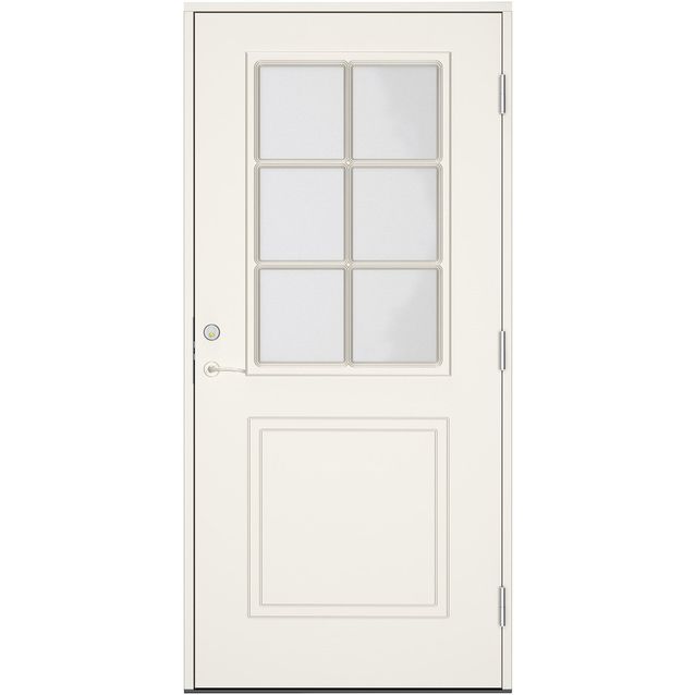 Ulko-ovi Swedoor Clever+ Tiveden, maalattu valkoinen NCS S 0502-Y, valkoinen karmi 105mm