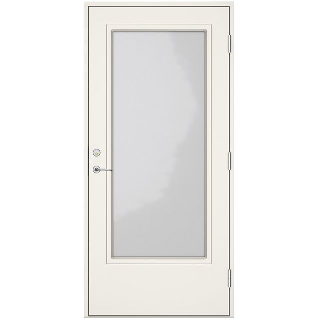 Ulko-ovi Swedoor Clever+ Reisa, maalattu valkoinen NCS S 0502-Y, valkoinen karmi 105mm