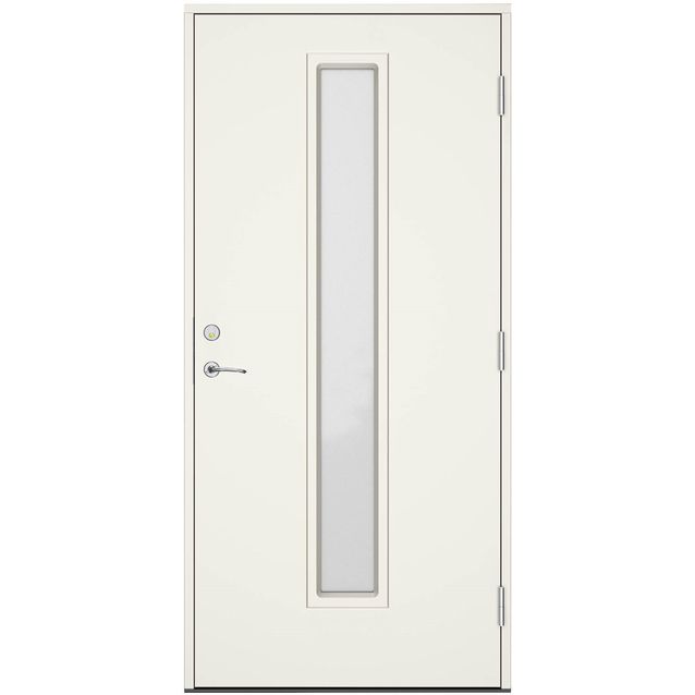Ulko-ovi Swedoor Clever+ Abisko, maalattu valkoinen NCS S 0502-Y, valkoinen karmi 105mm