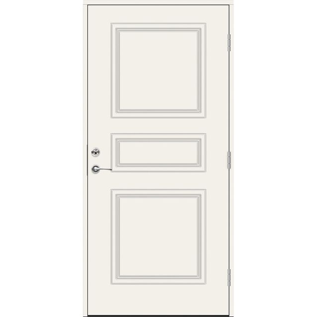 Ulko-ovi Swedoor Advance Puccini, maalattu valkoinen NCS S 0502-Y, valkoinen karmi 105mm
