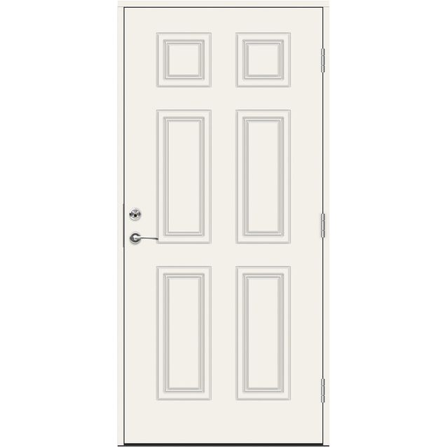 Ulko-ovi Swedoor Advance Ravel, maalattu valkoinen NCS S 0502-Y, valkoinen karmi 105mm