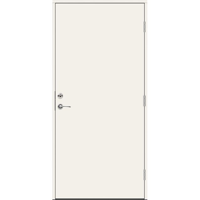 Ulko-ovi Swedoor Advance Stockholm, maalattu valkoinen NCS S 0502-Y, valkoinen karmi 105mm