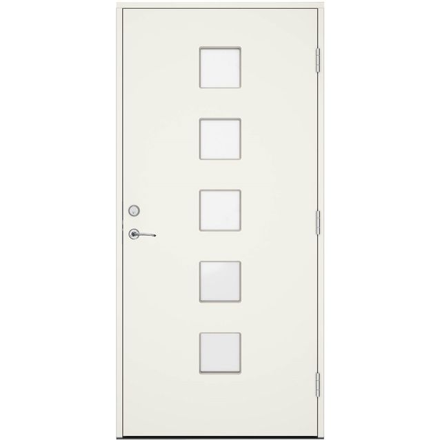 Ulko-ovi Swedoor Advance Core, maalattu valkoinen NCS S 0502-Y, valkoinen karmi 105mm