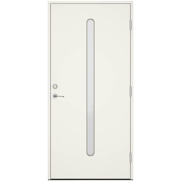 Ulko-ovi Swedoor Advance Helsinki, maalattu valkoinen NCS S 0502-Y, valkoinen karmi 105mm