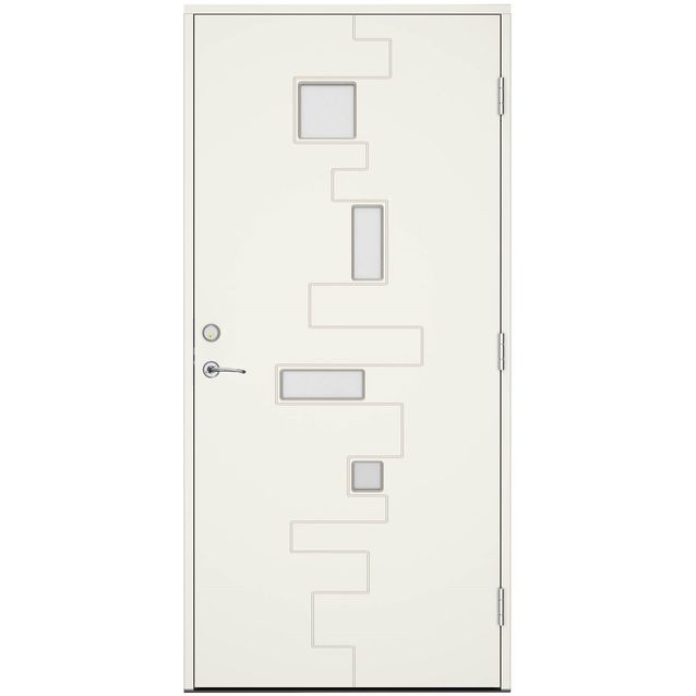 Ulko-ovi Swedoor Advance Flow, maalattu valkoinen NCS S 0502-Y, valkoinen karmi 105mm