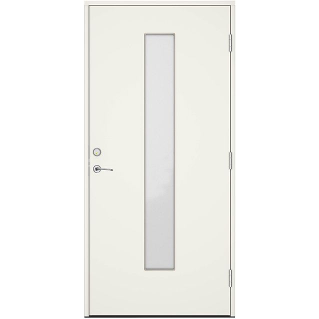 Ulko-ovi Swedoor Advance Skagen, maalattu valkoinen NCS S 0502-Y, valkoinen karmi 105mm