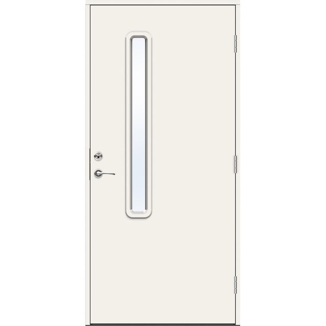 Ulko-ovi Swedoor Advance Ribe, maalattu valkoinen NCS S 0502-Y, valkoinen karmi 105mm