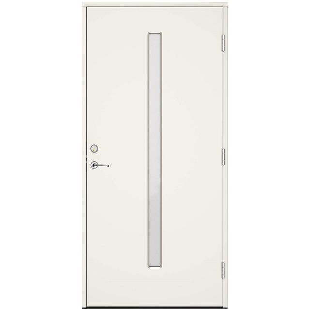 Ulko-ovi Swedoor Advance Rovaniemi, maalattu valkoinen NCS S 0502-Y, valkoinen karmi 105mm