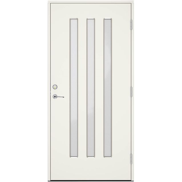 Ulko-ovi Swedoor Advance Tromsö, maalattu valkoinen NCS S 0502-Y, valkoinen karmi 105mm