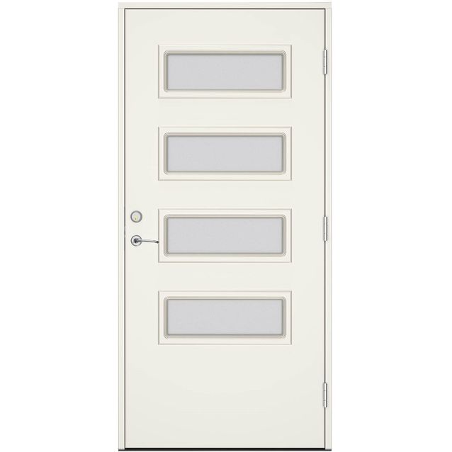 Ulko-ovi Swedoor Advance Alta, maalattu valkoinen NCS S 0502-Y, valkoinen karmi 105mm