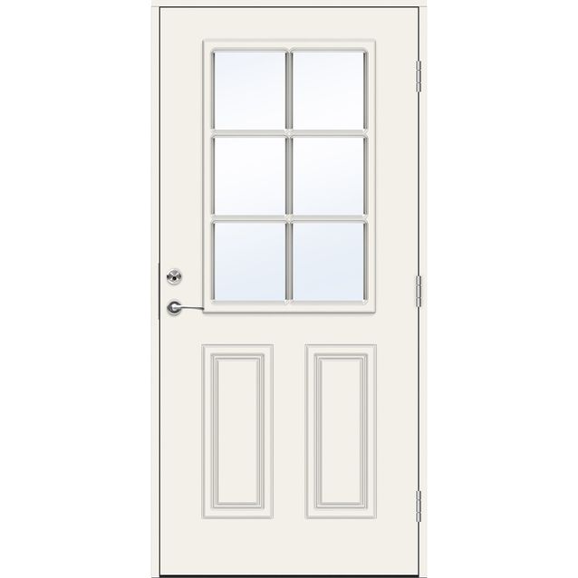 Ulko-ovi Swedoor Advance Monteverdi, maalattu valkoinen NCS S 0502-Y, valkoinen karmi 105mm