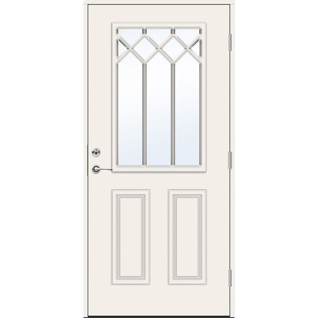 Ulko-ovi Swedoor Advance Corelli, maalattu valkoinen NCS S 0502-Y, valkoinen karmi 105mm